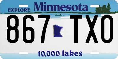 MN license plate 867TXO