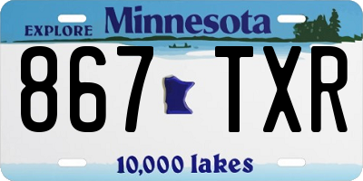 MN license plate 867TXR