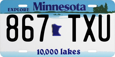 MN license plate 867TXU