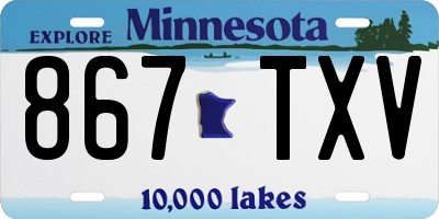 MN license plate 867TXV