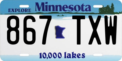 MN license plate 867TXW