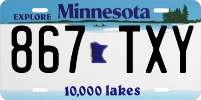 MN license plate 867TXY
