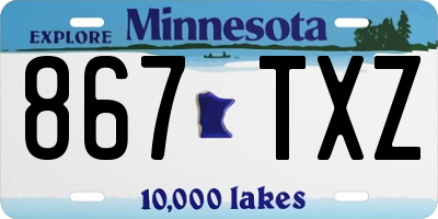 MN license plate 867TXZ