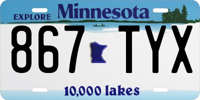 MN license plate 867TYX