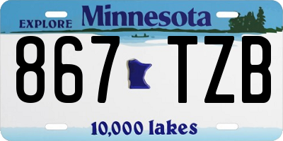 MN license plate 867TZB