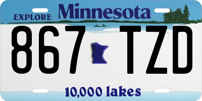 MN license plate 867TZD
