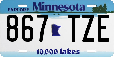 MN license plate 867TZE