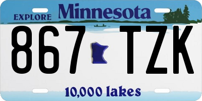 MN license plate 867TZK