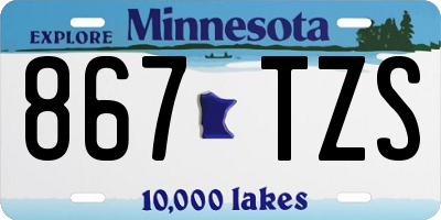 MN license plate 867TZS