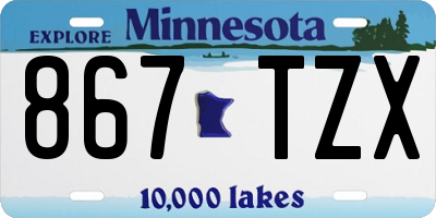 MN license plate 867TZX