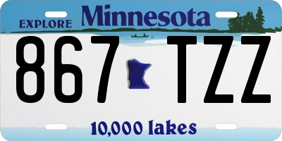 MN license plate 867TZZ