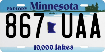 MN license plate 867UAA