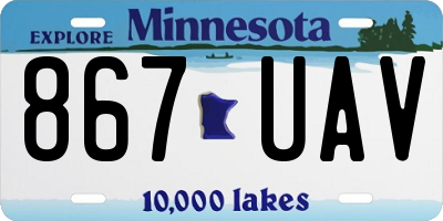 MN license plate 867UAV