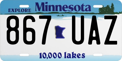 MN license plate 867UAZ