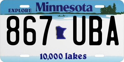 MN license plate 867UBA