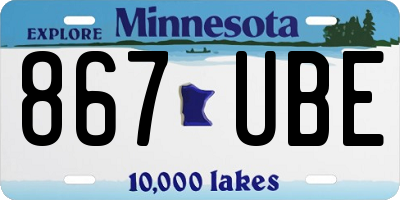MN license plate 867UBE