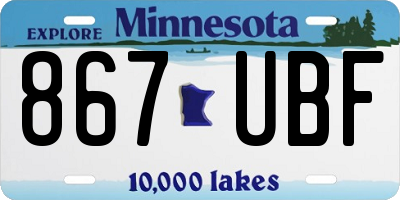 MN license plate 867UBF