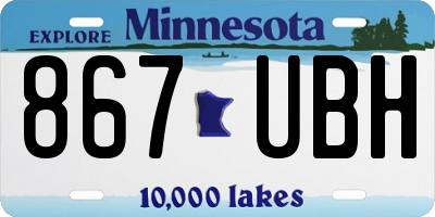 MN license plate 867UBH