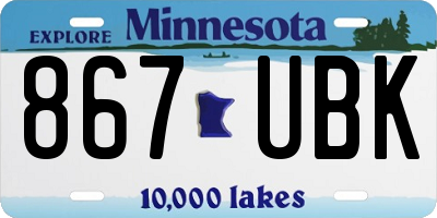 MN license plate 867UBK