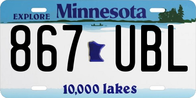 MN license plate 867UBL
