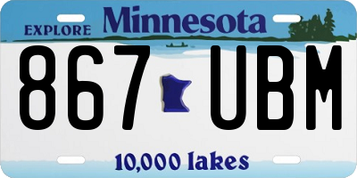 MN license plate 867UBM