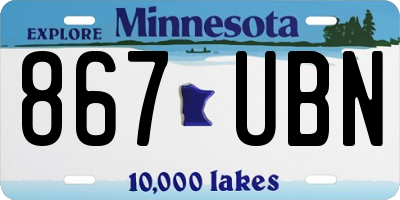 MN license plate 867UBN