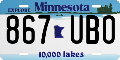 MN license plate 867UBO