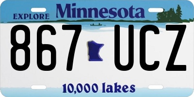 MN license plate 867UCZ