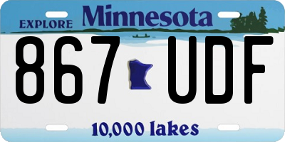 MN license plate 867UDF