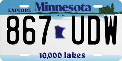 MN license plate 867UDW