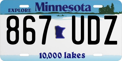 MN license plate 867UDZ