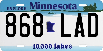 MN license plate 868LAD