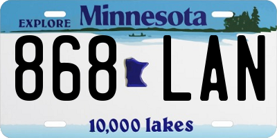 MN license plate 868LAN