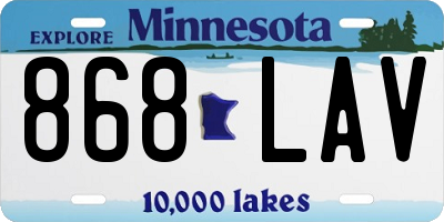 MN license plate 868LAV