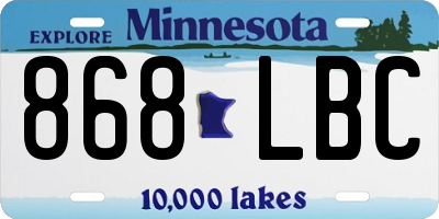 MN license plate 868LBC