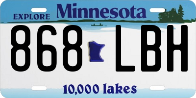 MN license plate 868LBH