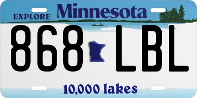 MN license plate 868LBL