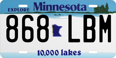 MN license plate 868LBM