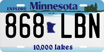 MN license plate 868LBN