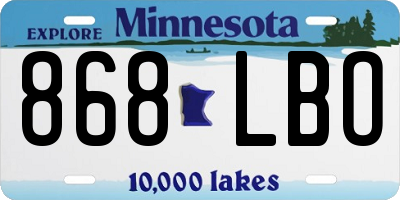 MN license plate 868LBO