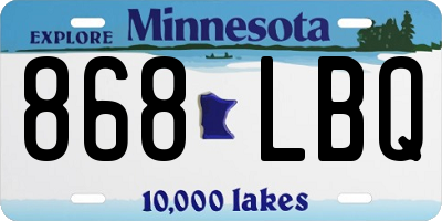 MN license plate 868LBQ