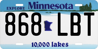 MN license plate 868LBT