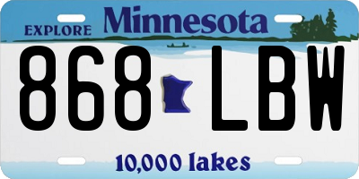 MN license plate 868LBW