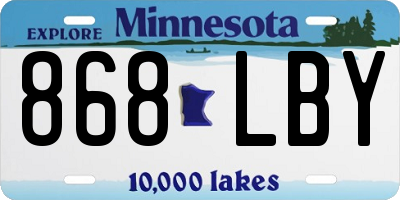 MN license plate 868LBY