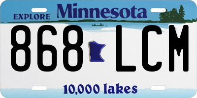 MN license plate 868LCM