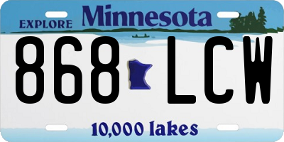 MN license plate 868LCW