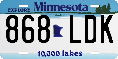 MN license plate 868LDK