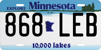 MN license plate 868LEB