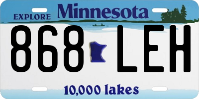 MN license plate 868LEH