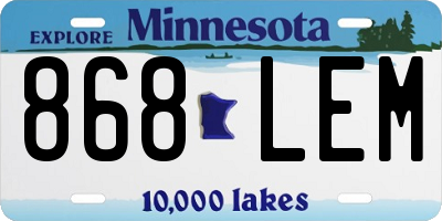 MN license plate 868LEM